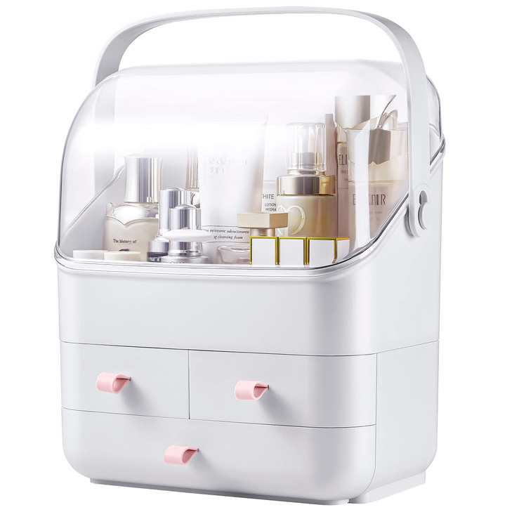Large Makeup Organizer w Drawers Beauty Organizer Makeup Box Holder Vanity Organization Desk Countertop MakeUp Organizer